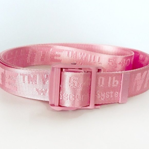 Pink off white belt